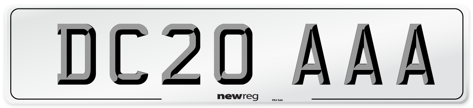 DC20 AAA Number Plate from New Reg